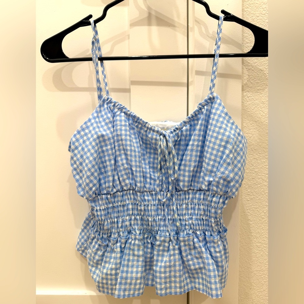 Blue Gingham strappy top